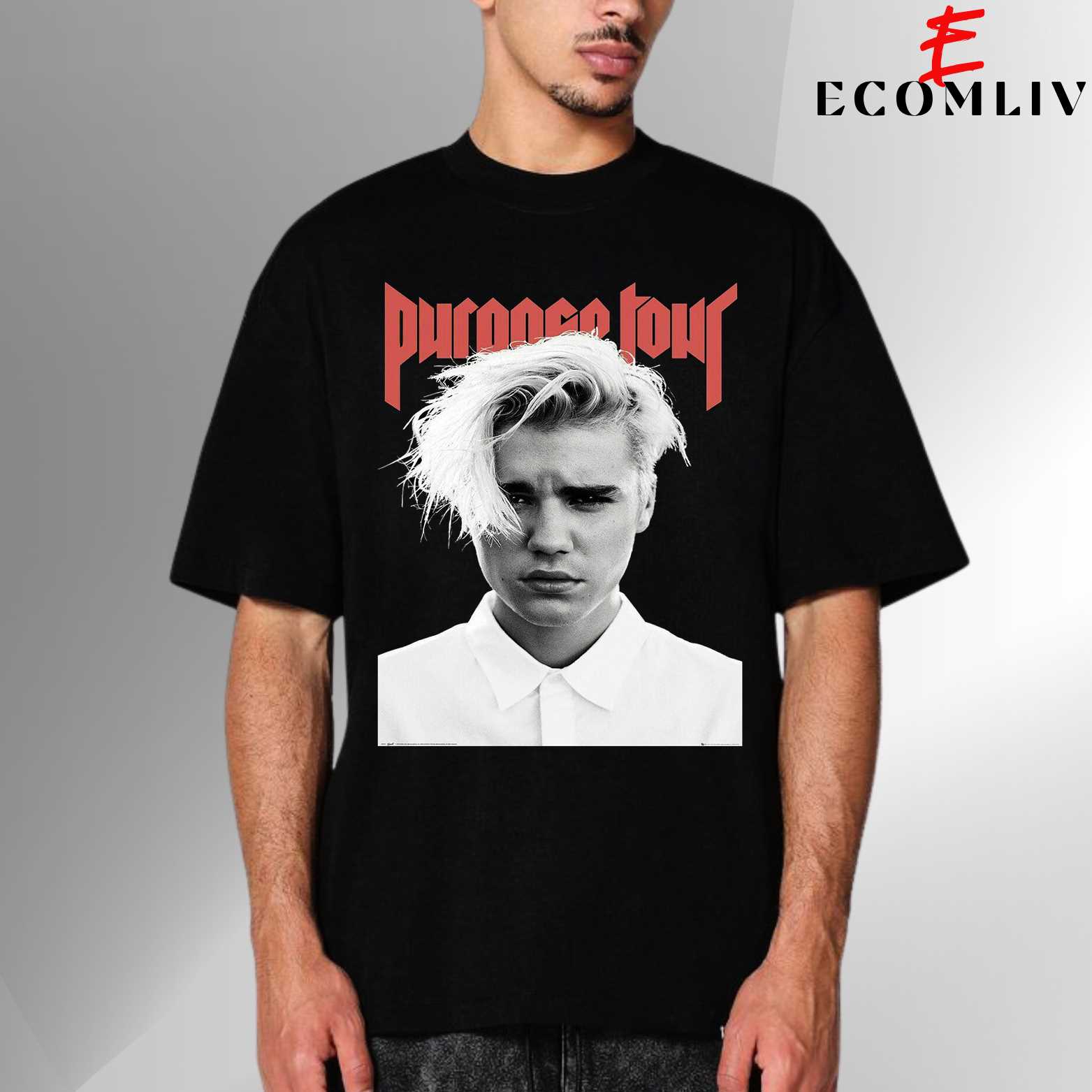 Justin Bieber Face Graphic Unisex Shirt, Pop Star Fan T-Shirt
